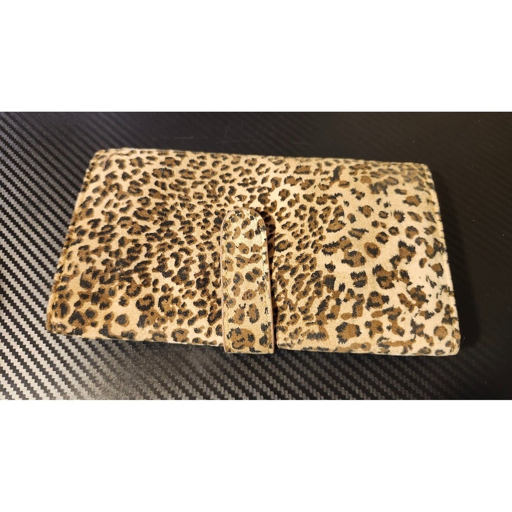 Reed and Barton Tri-Folding Travel Jewelry Clutch – Leopard Print, Faux Suede